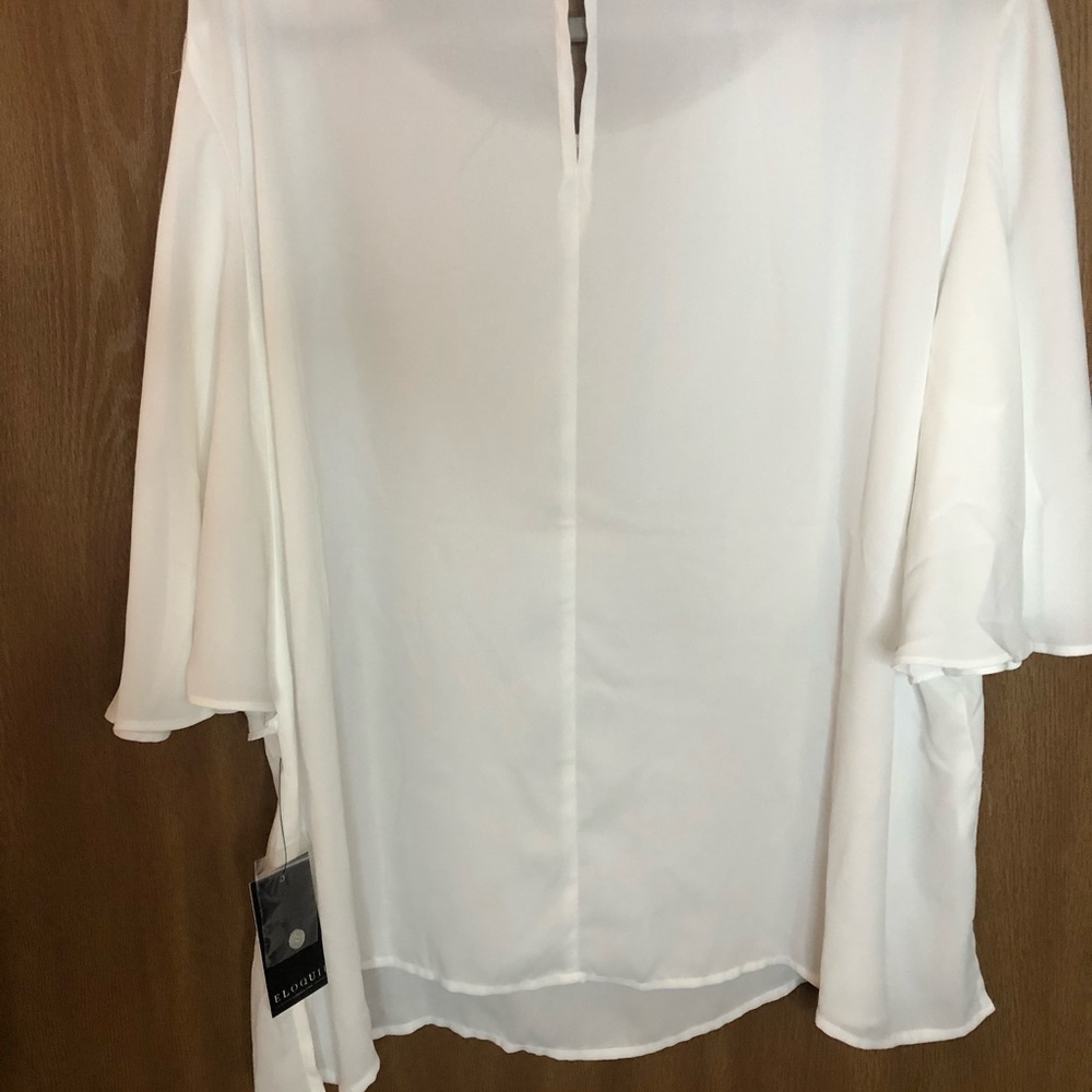 BNWT 18 Eloquii white blouse